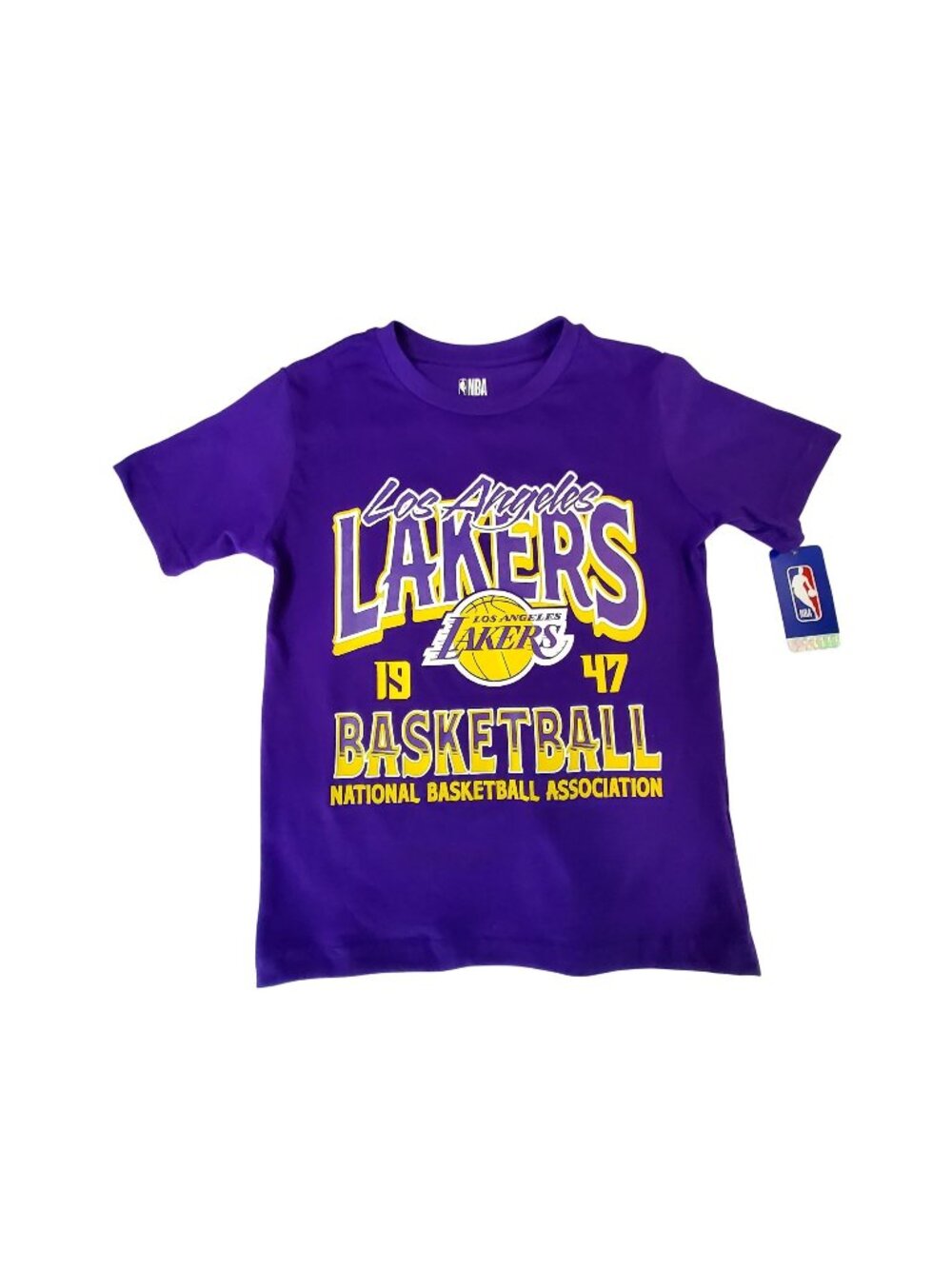NBA Los Angeles Lakers Boys Purple NBA Logo T-Shirt Size Crew neck 100% cotton